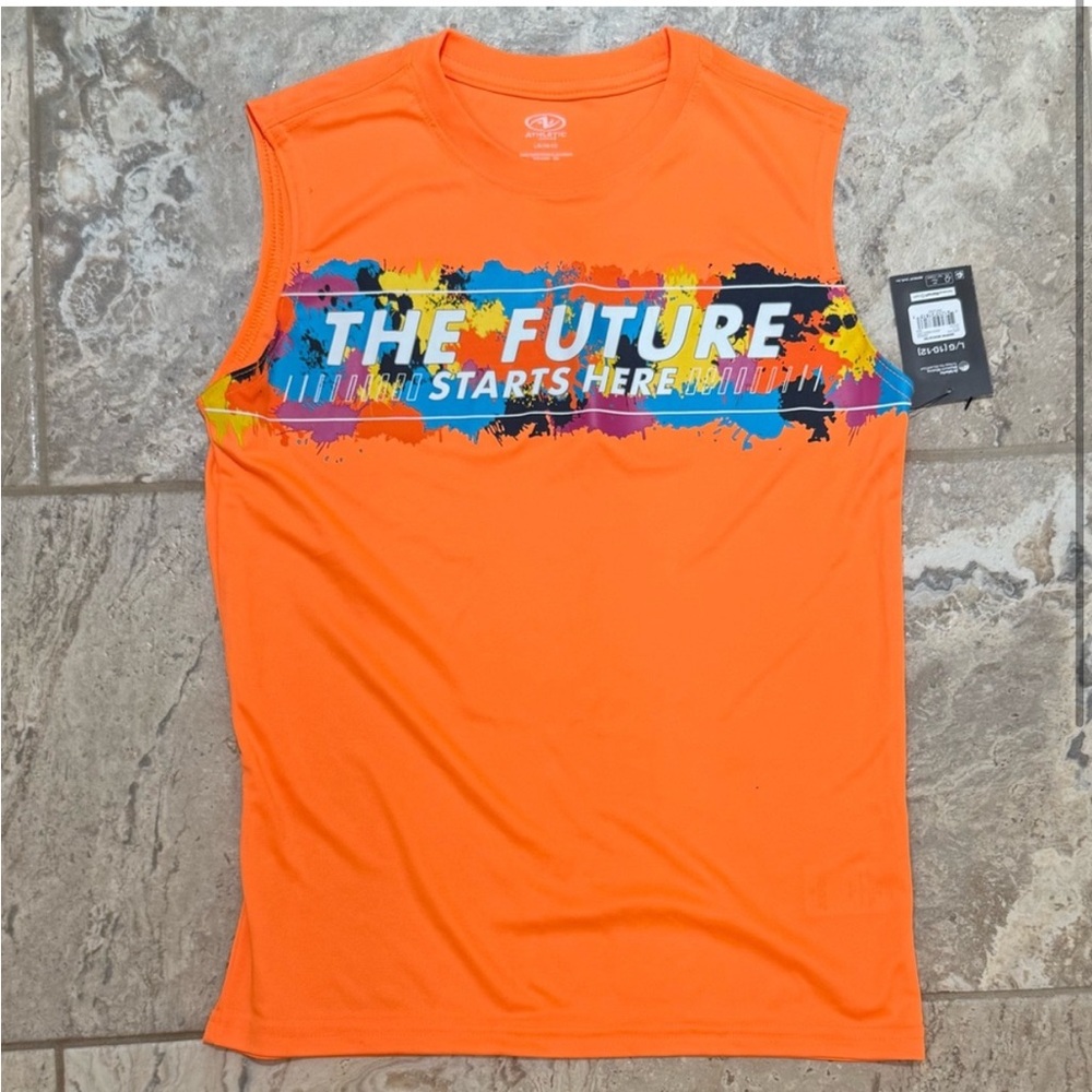 NWT Size Large Orange Athletic Works Tank - The Future Starts Here
